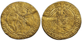 Henry VII 1485-1509
Angel d'or, 1504-1505, 5.05 g.
Ref : S.2181-2185, Fr. 151
Conservation : NGC VF DETAILS. Flan légèrement plié.