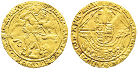 Henry VII 1485-1509
Angel, 1504-1505, AU 4.13 g.
Ref : S. 2183, Fr. 151
Conservation : Flan légèrement plié sinon TTB