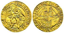 Henry VIII 1509-1547
Angel d'or, 1509-1526, AU 5.12 g. Ref : S. 2265 Fr. 155
Conservation : Superbe