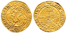 Henry VIII 1509-1547
Angel d'or, ND, AU 5.16 g.
Ref : S. 2300, Fr. 168
Conservation : manipulations sinon TTB