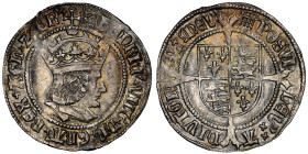 Henry VIII 1509-1547
Groat, London, first coinage 1509-1526, AG 2.82 g. 
Ref : S. 2316
Conservation : NGC AU 58
