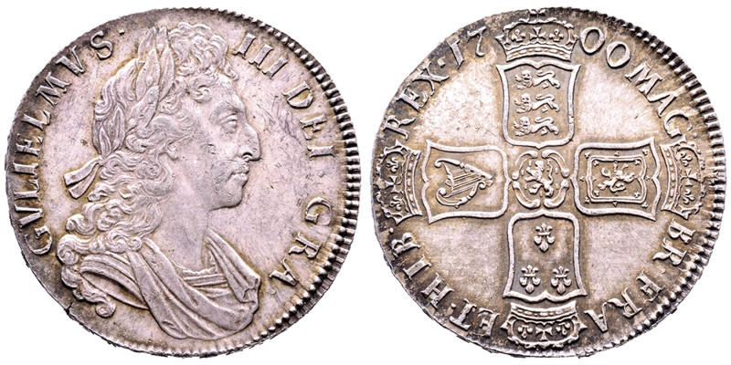 William III, 1694-1702
Crown 1700, AG 29.84 g.
Ref : S.3474, KM#494.3
Conservati...