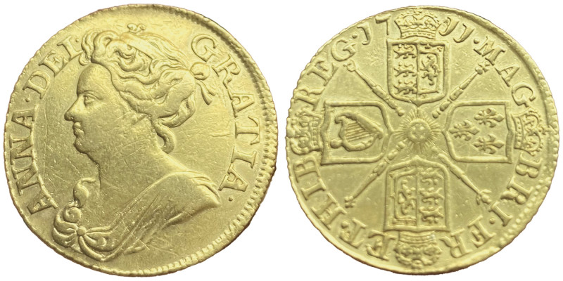 Anna 1665-1714
Guinea, 1713, AU 8.13 g.
Ref : KM#534, Fr.320, Spink 3572
Conserv...