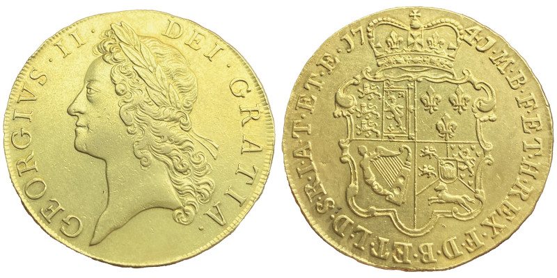 George II 1727-1760
5 Guineas, 1741, sur la tranche «QVARTO», AU 41.84 g. 37 mm
...