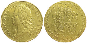 George II 1727-1760
5 Guineas, London, 1753, AU 41.85 g. Ref : Fr. 334, S. 3666
Conservation : rayures sinon TTB