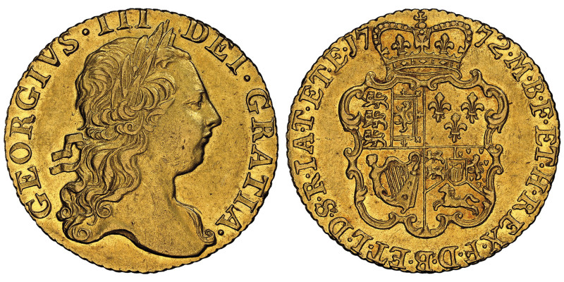 George III 1760-1820
Guinea, 1772, third bust , AU Ref : S. 3727 Fr. 354 Conserv...