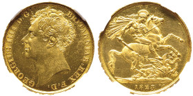 George IV 1820-1830
2 Pounds 1823, London, AU 
Ref : Fr. 375, Schl. 117, S. 3798
Conservation : NGC MS 62