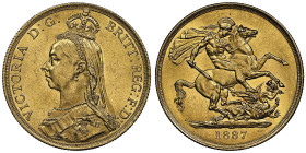 Victoria 1837-1901
2 Pounds, 1887, AU 15.97 g. Ref : S. 3865, Fr.391 Conservation : NGC MS 63