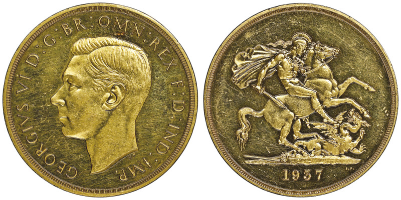 George VI 1936-1952
5 Pounds 1937, AU 39,94 g.
Ref : Fr. 409, KM#860
Conservatio...