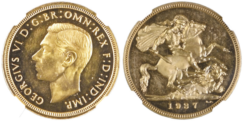 George VI 1936-1952
Sovereign, 1937, AU 7.98 g.
Ref : KM#859, Fr.411, Spink 4076...