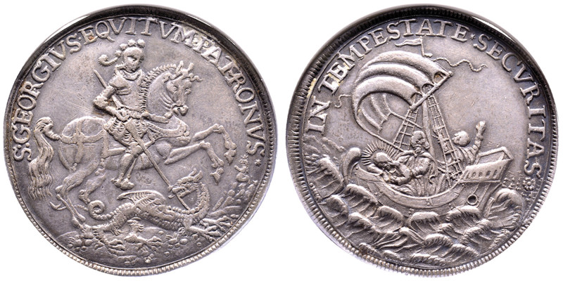 Leopold I 1658-1705
Médaille d'argent de 1 taler, ND, Kremnitz, AG
Avers : S:GEO...