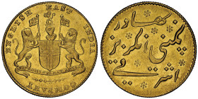 East India Company
Mohur, Madras, ND (1819), AU 11.6 g. Ref : KM#421.1 Fr. 1587
Conservation : NGC AU 58