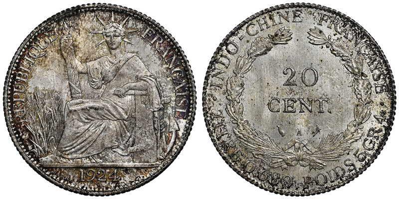 Indochina
20 Cent., Paris, 1924, AG
Ref : Lec. 224, KM20/17.1 
Conservation : NG...