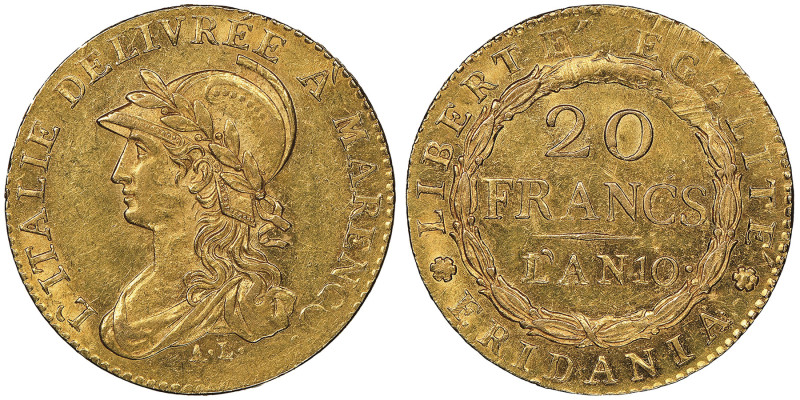 Napoléon en italie
République Subalpine 1800-1802
20 Francs AN 10, A Turin, 1800...