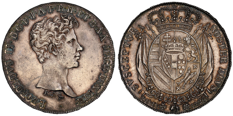 Leopoldo II 1824-1848 
10 Paoli (Francescone) 1826, AG Ref : KM#C74, Dav. 157, P...