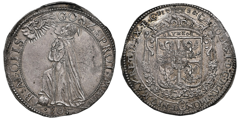 MANTOVA
Carlo I Gonzaga 1627-1637
Mezzo ducatone da 80 soldi, AG 15.09 g. Ref : ...