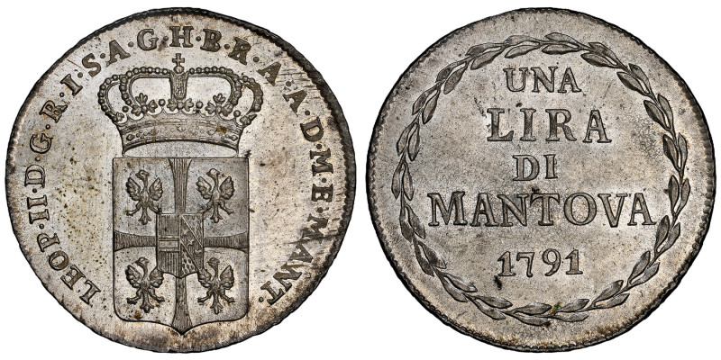 Leopoldo II di Asburgo 
Lira 1791, AG
Ref : MIR 767, KM#527 Conservation : NGC M...