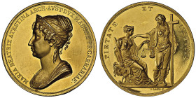 MASSA DI CARRARA
Maria Beatrice Ricciarda d'Este, Arciduchessa d'Austria 1750-1829
Médaille en or, ND, 1816, AU 83.59 g. 51 mm par Joseph Nikolaus Lan...