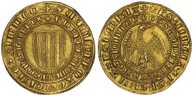 Pietro e Costanza 1282-1285
Pierreale d'oro, Messina, AU 4.38 g.
Ref : MIR 170 (R2), Fr. 654
Conservation : NGC MS 67. Rarissime dans cet état. Top Po...
