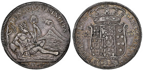 Carlo di Borbone, 1734-1759
Piastra da 120 Grana, Napoli, 1748, AG 25.61 g. Ref : MIR 336/1 (R), Pannuti-Riccio 27
Conservation : NGC XF 45