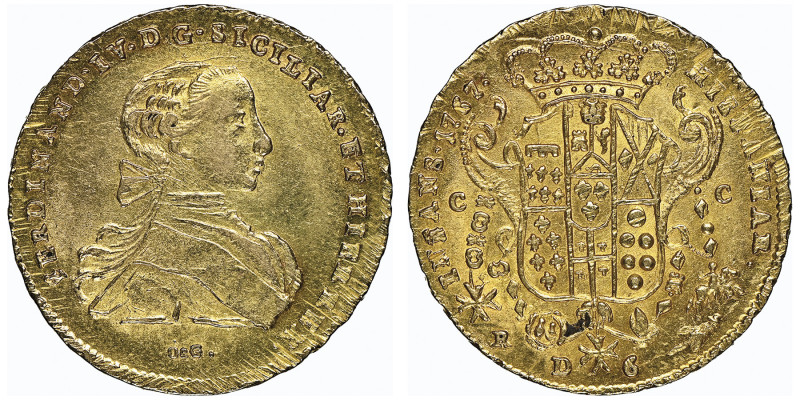 Fernando IV di Borbone 1759-1799
6 Ducati, Napoli, 1767, AU 8.84 g. Ref : MIR 35...