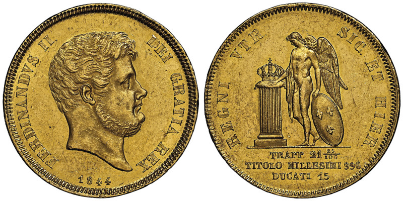 Ferdinando II di Borbone, 1830-1859
15 Ducati, Napoli, 1844, AU 18.93 g. Ref : M...