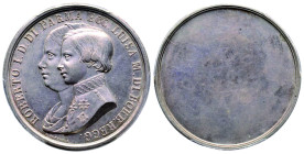 PARMA
Roberto di Borbone 1854-1858
Prova del 5 Lire, (1857), AG 21.05 g. 36 mm
Avers : ROBERTO I.D.DI PARMA ECC. LUISA M. DI BORB. REGG.
Ref : Pagani ...