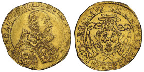 Urbain VIII 1623-1644 
Quadruple écu d'or, Avignon, 1639 AU 13.07g.
Ref : Munt. 205, Berman 1787. MIR 1749/6. Fr 59. Conservation : NGC MS 61. Monnaie...