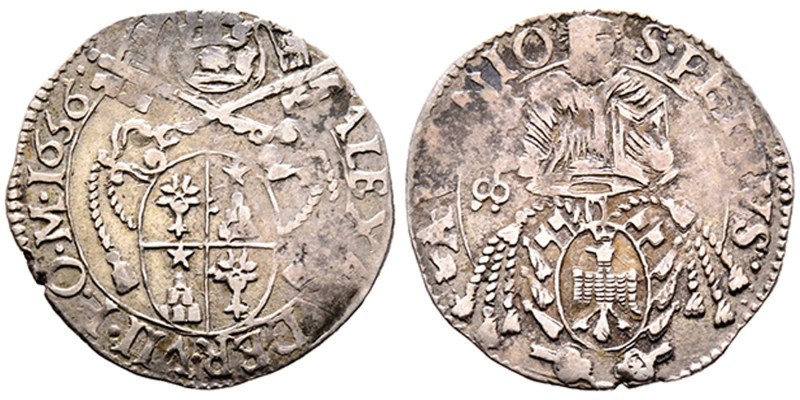 Alexander VII 1655-1667
Carlino, Avignon, 1656, AG 2.19 g.
Ref : MIR 1860/1 (R2)...