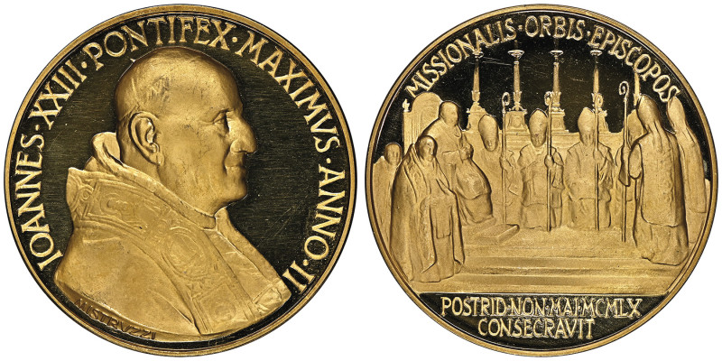 Pius XII 1939-1958
Médaille en or, 1959, AN II, AU 67.99 g. 44 mm Opus Aurelio M...