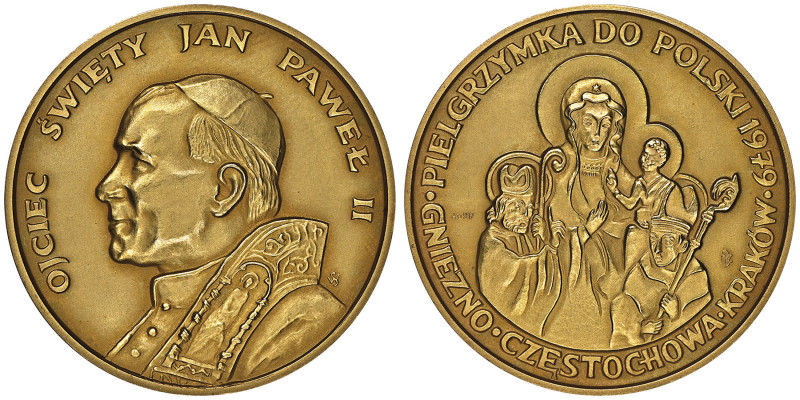 Ioannes Paulus II 1978-2005
Médaille en or, visite en Pologne, AU 38.76 g. 40 mm...