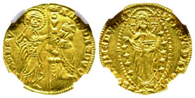 Andrea Dandolo 1343-1354
Zecchino, AU 3.49 g.
Ref : Paolucci 1, Fr.1221
Conservation : NGC MS 65. Conservation exceptionnelle.