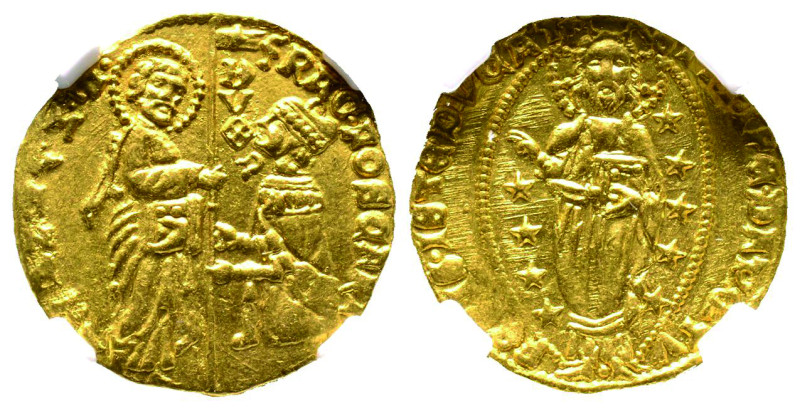 Francesco Foscari 1423-1457
Zecchino, ND, AU 3.55 g. Ref : Paolucci 1, Fr. 1232 ...