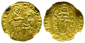 Francesco Foscari 1423-1457
Zecchino, ND, AU 3.55 g. Ref : Paolucci 1, Fr. 1232 Conservation : NGC MS 65