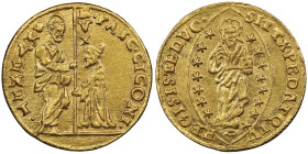 Pasquale Cicogna 1585-1595
Zecchino, AU 3.49 g.
Ref : Paolucci 1, Fr. 1270 Conservation : NGC MS 61. Rare