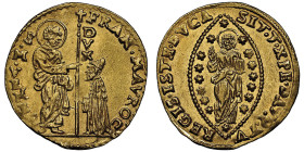 Francesco Morosini 1688-1694
Zecchino, ND, AU 3.49 g.
Ref : Paolucci 4 (R1), Fr. 1347 Conservation : NGC MS 64. FDC. Rare