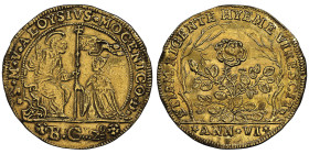 Alvise II Mocenigo 1700-1709
Osella da 4 Zecchini, Anno VI, 1705, AU 13.74 g.
Avers : S M V ALOYSIVS MOCENI D
Revers : ETIAM RIGENTE HYEME VIRESCIT AN...