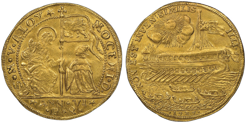 Alvise III Mocenigo 1722-1732
Osella da 4 Zecchini Anno VI (1727), AU 14 g.
Aver...