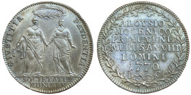 Alvise IV Mocenigo 1763-1778
Osella 1770 An VII, AG 9.62 g. Ref : Paolucci 253
Conservation : Superbe
