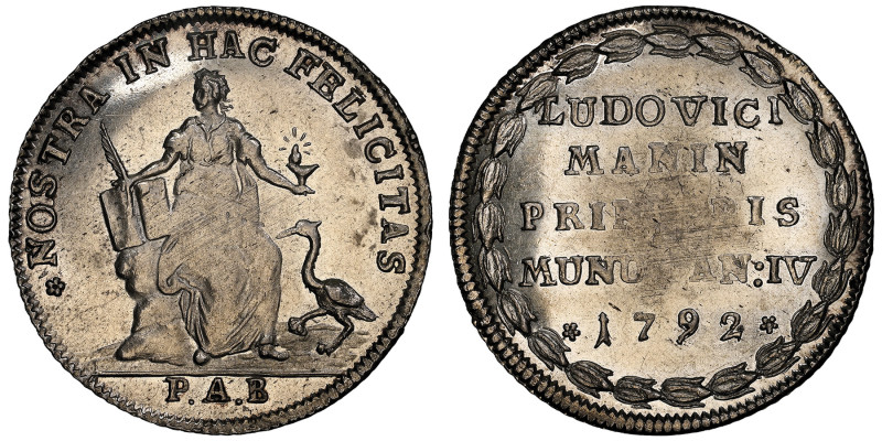 Ludovico Manin 1789-1799
Osella anno IV, 1792, AG 9,75 g. 
Ref : Paolucci 275
Co...