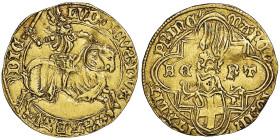 Ludovico 1440-1465
Ducato d'oro, Cornavin, ND, AU 3.25 g.
Ref : Cud. 202 (R3), MIR 155, Biaggi 138a, Fr. 1019 Conservation : Superbe