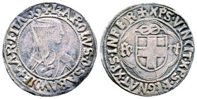 Carlo I 1482-1490
Testone, I Tipo, Cornavin, ND, AG 9.24 g.
Ref : Cud. 265c (R3), MIR 227, Sim. 5., Biaggi 198 Vieille étiquette de Collection N°3548 ...