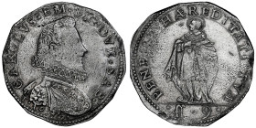 Carlo Emanuele I 1580-1630
Scudo 9 Fiorini, IV Tipo, Beato Amedeo, Torino o Vercelli, 1620 T, AG 23.28 g. Avers : CAROLVS EM D G DVX SAB / T°1620
Reve...