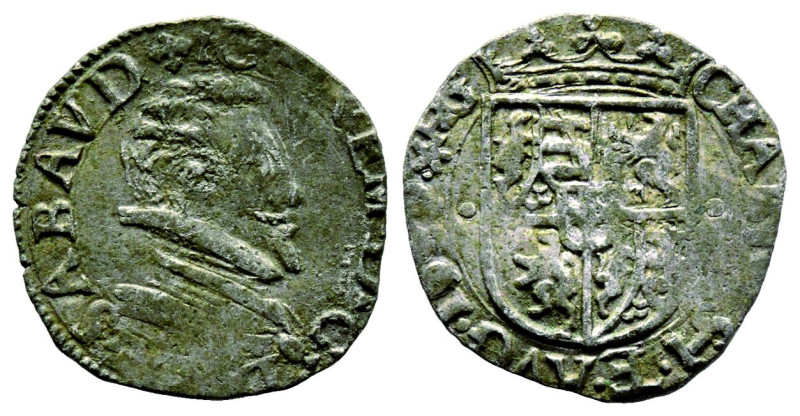 Carlo Emanuele I 1580-1630
Soldo, IV tipo, Chambéry, 1600 H G, AG 1.39 g.
Ref : ...