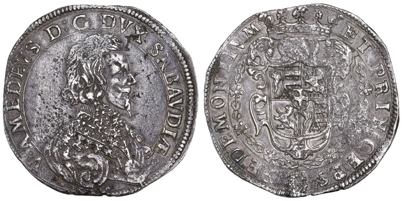 Vittorio Amedeo I 1630-1637
Ducatone, Torino o Vercelli, 1632, AG 31.99 g. Avers...