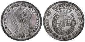 Carlo Emanuele III Secondo Periodo 1755-1773
Quarto di Scudo Nuovo, Torino, 1763, AG
Ref : Cud. 1058i (R), MIR 948i, Biaggi 813h
Conservation : avers ...