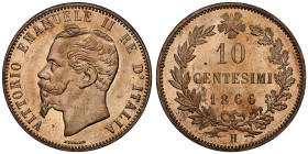 Vittorio Emanuele II 1861-1878 - Re d'Italia
10 centesimi, Birmingham, 1866 H, AE 10 g.
Ref : Cud. 1205g, MIR 1092, Pag. 544
Conservation : NGC MS 66★...