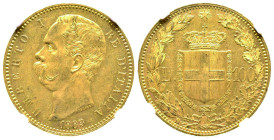 Umberto I 1878-1900
100 lire, Roma, 1883 R, AU 32.25 g.
Ref : Cud. 1209c (R),MIR 1096c, Pag. 569, Fr.18
Conservation : NGC MS 61
Quantité : 4219 exemp...