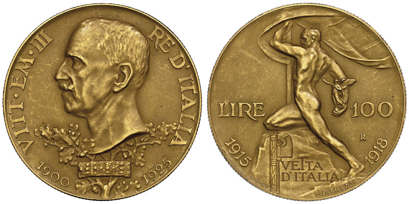 Vittorio Emanuele III 1900-1946
100 Lire, Roma, 1925 R, AU 32.25 g.
Ref : Cud. 1...