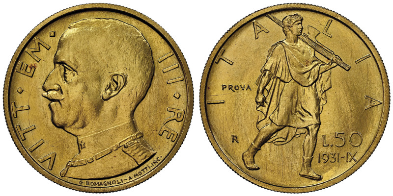 Vittorio Emanuele III 1900-1946
50 Lire Littore PROVA (Pattern), Roma, 1931 R, A...
